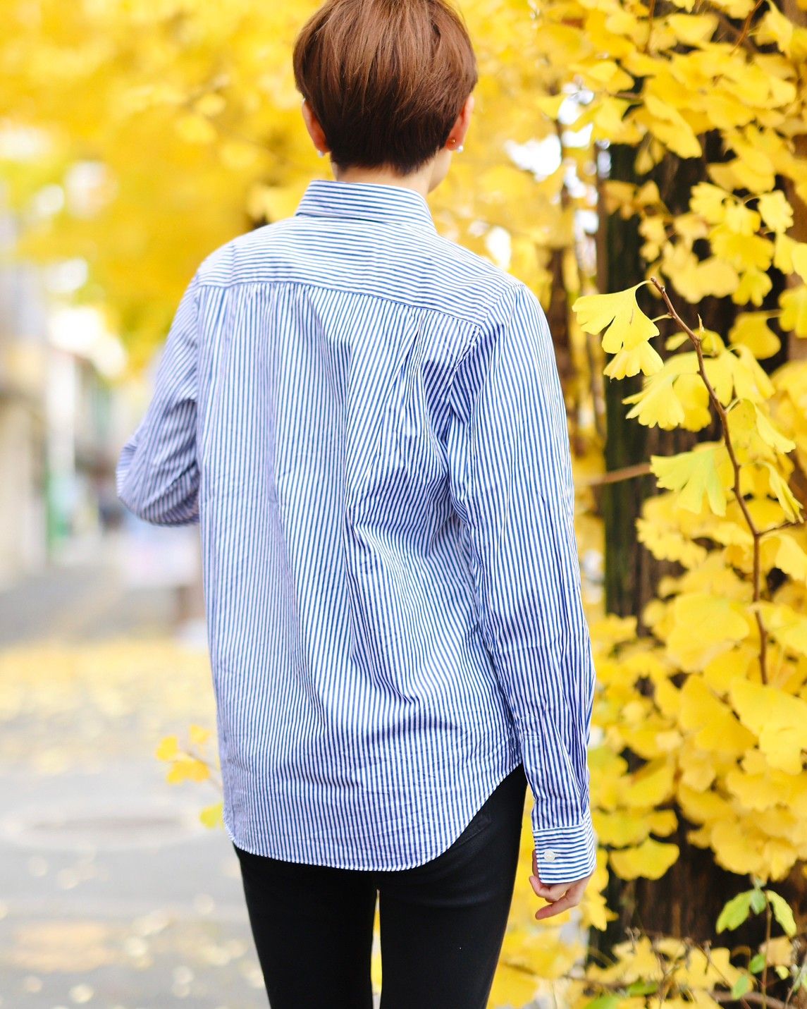 PLAY COMME des GARCONS レディース ストライプシャツstyle.2023.12.5