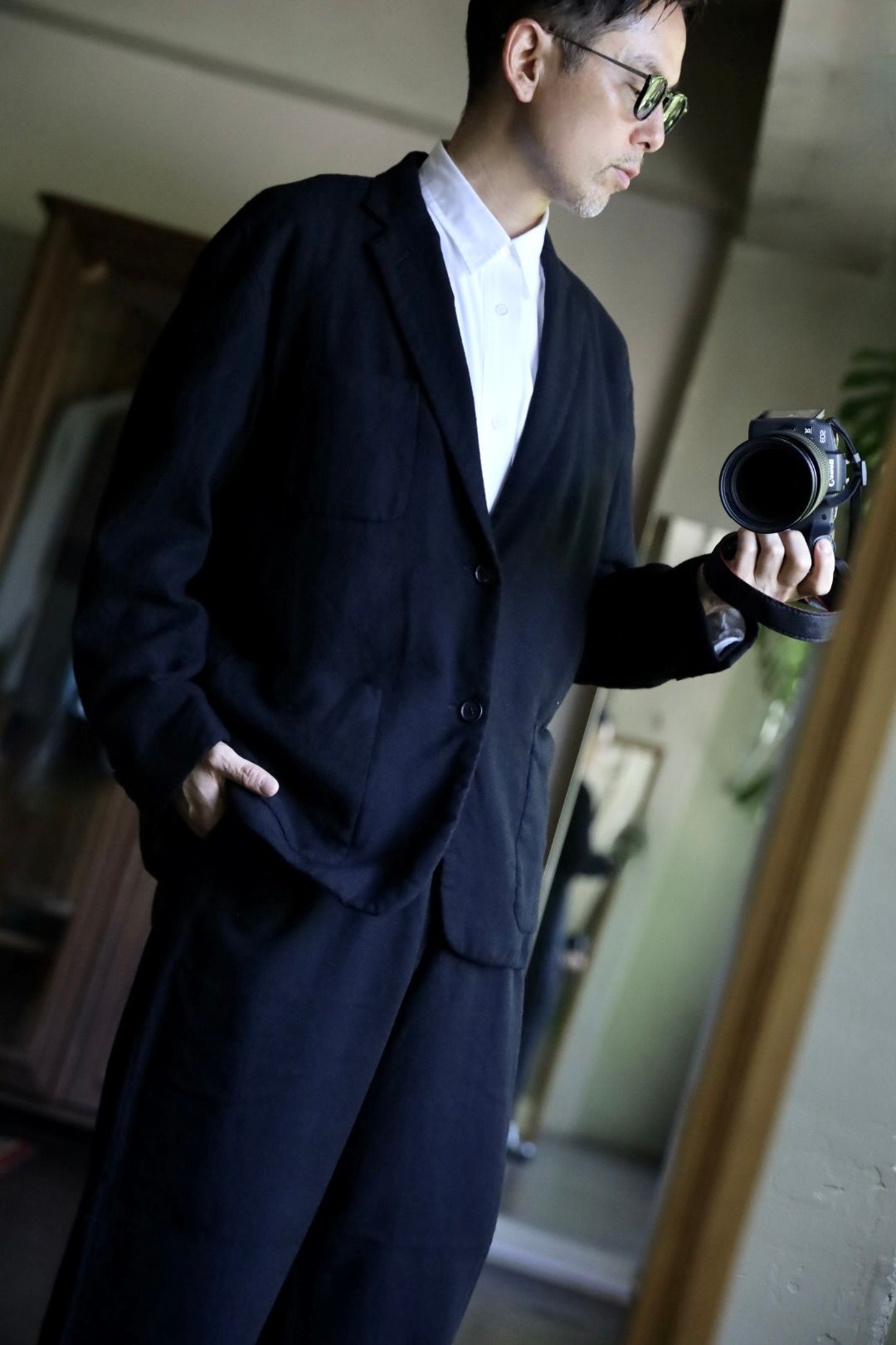 COMME des GARCONS HOMME 縮絨ウールサージセットアップスタイル