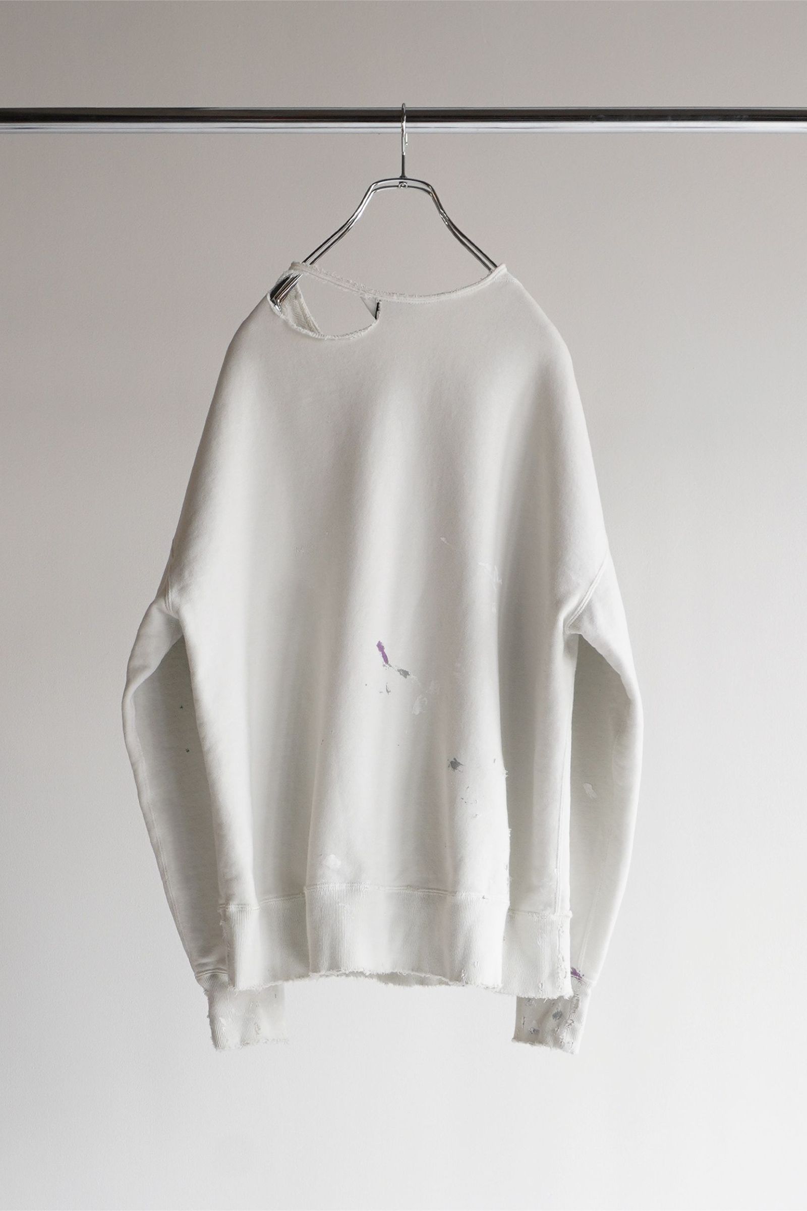 ANCELLM - HOODIE CUTOFF CRASH SWEAT SHIRT/WHITE | NapsNote