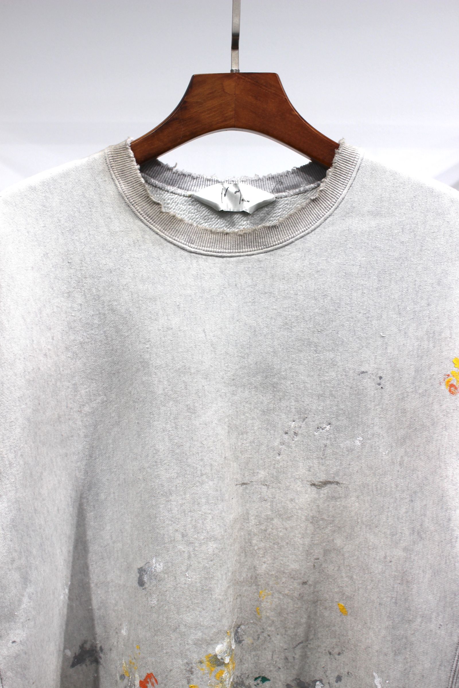 ANCELLM - HAND PAINTING SWEAT SHIRT/ASH GRAY | NapsNote