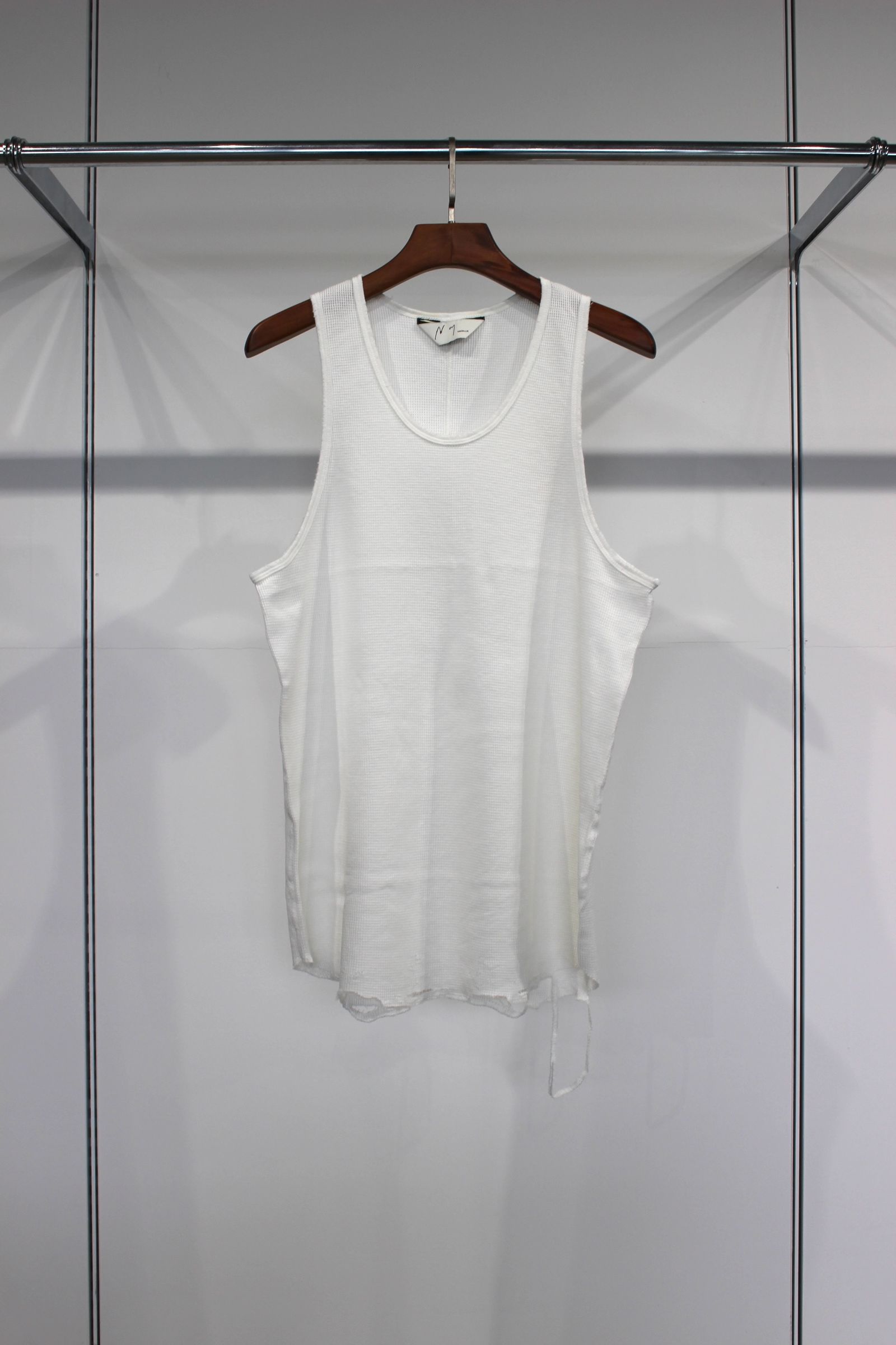 ANCELLM - DAMAGE WAFFLE TANK TOP/GREIGE | NapsNote