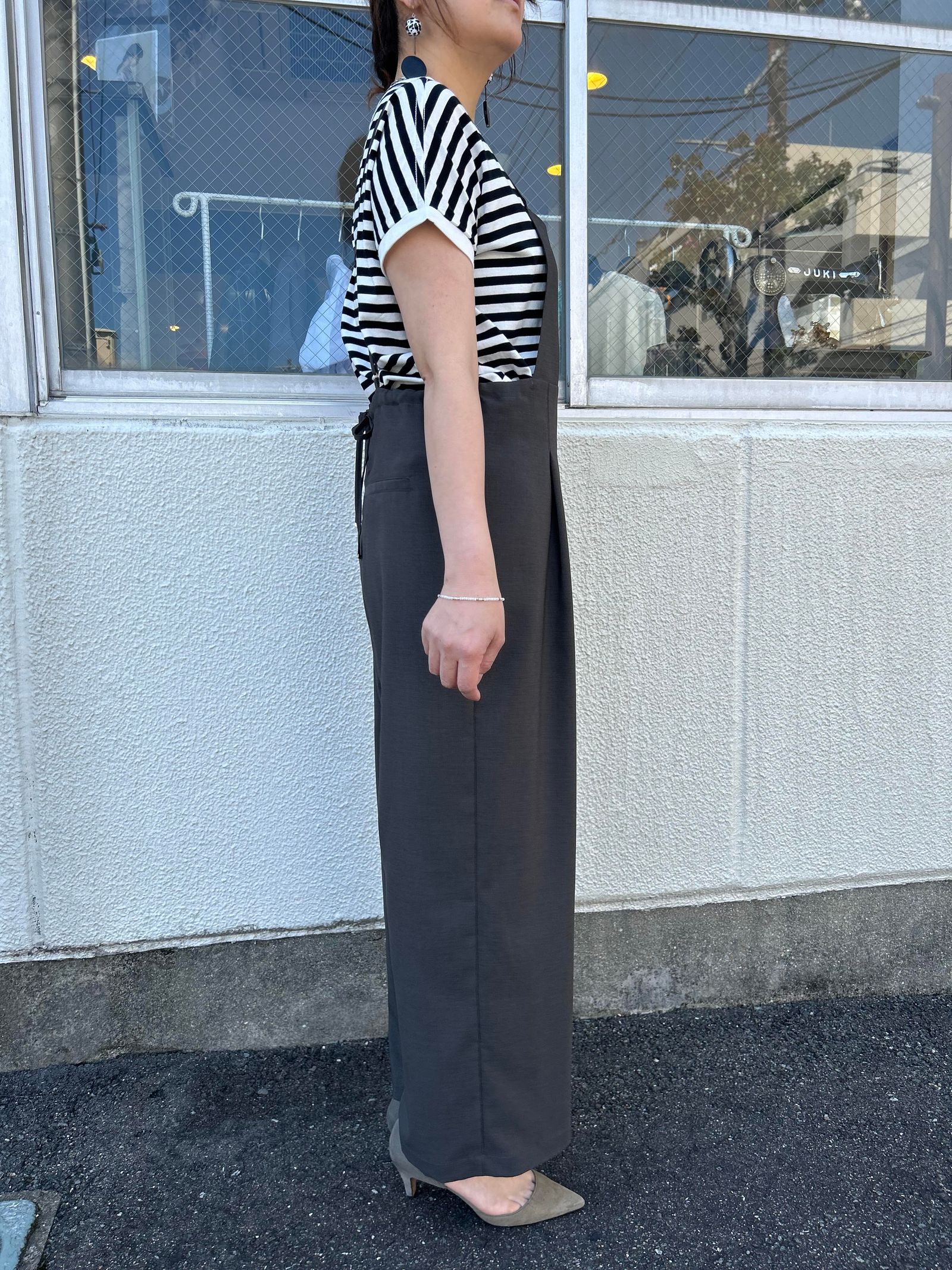 trois - ウェザーストレッチキャミサロペット グレー | ravii ONLINE STORE