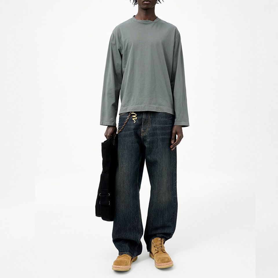 OUR LEGACY - BOX LONGSLEEVE Grey Sage Clean Jersey | River