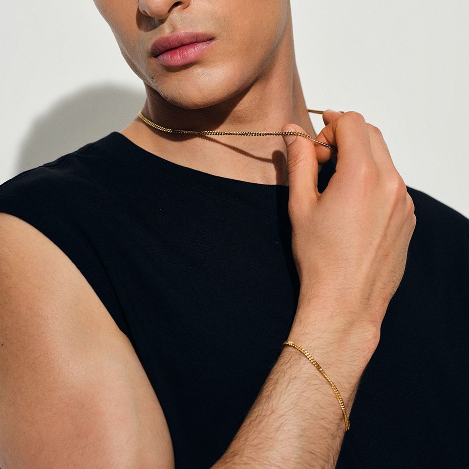 TOMWOOD - Curb Bracelet M Gold 7.7Inch / カーブ ブレスレット(19.5