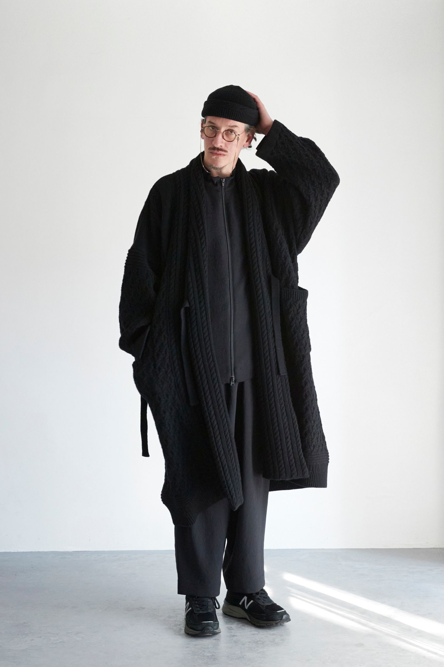 YASHIKI - 【ラスト1点】【23AW】Ginrei Knit Coat(BLACK) | Salty