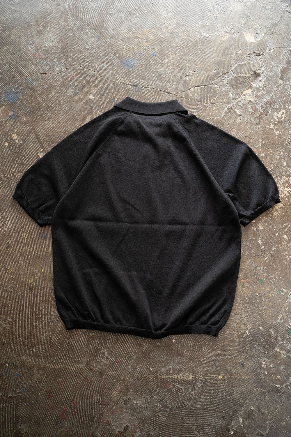 STILL BY HAND - 【ラスト1点】【25SS】和紙混12Gニットポロ(BLACK