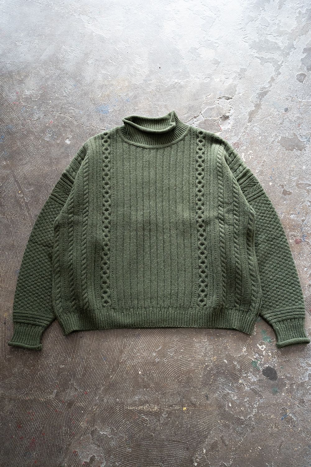 YASHIKI - 【ラスト1点】【22AW】Shizuku Curl High Neck Knit(MOSS