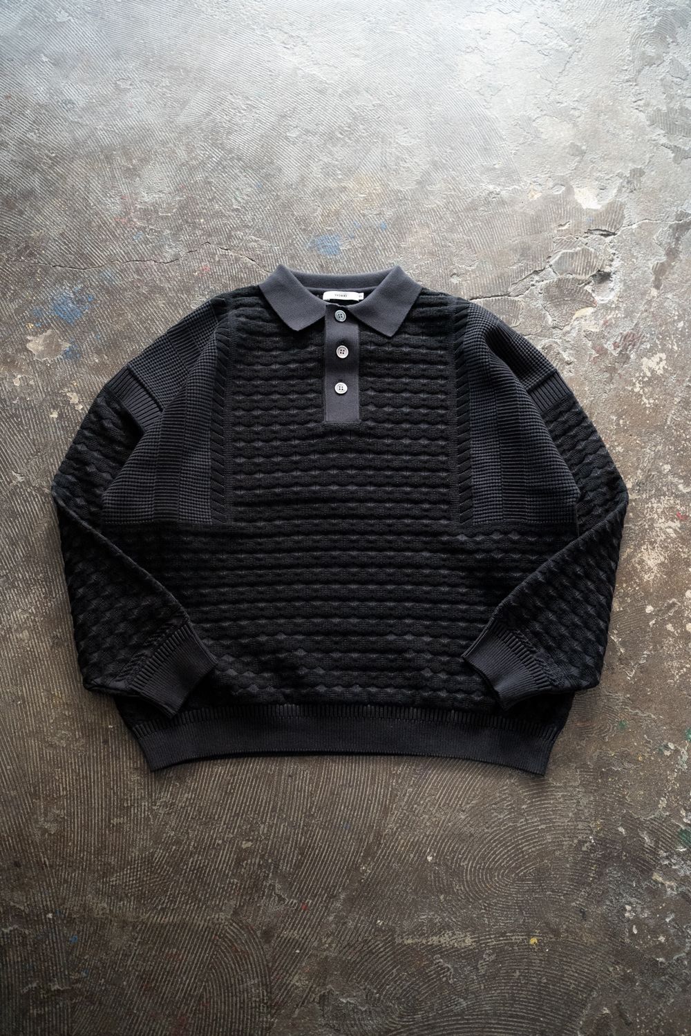 YASHIKI - 【ラスト1点】【25AW】Rikka Knit Polo(MIX GRAY) | Salty
