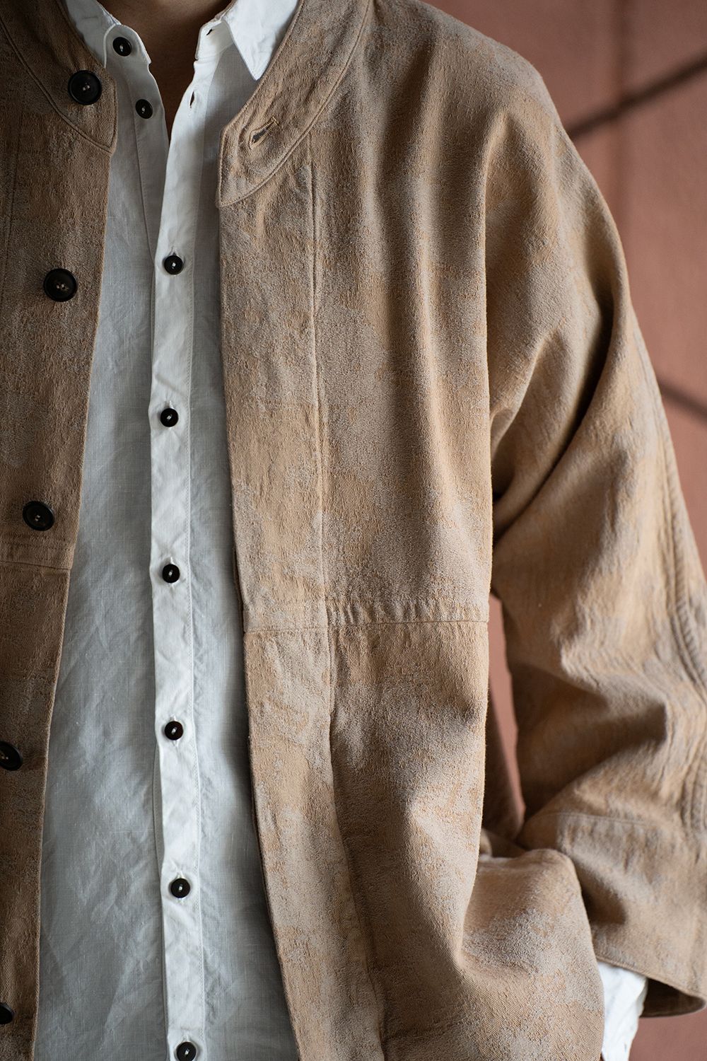 MITTAN - 【ラスト1点】絹綿麻ジャカードジャケット(薄茶) | Salty
