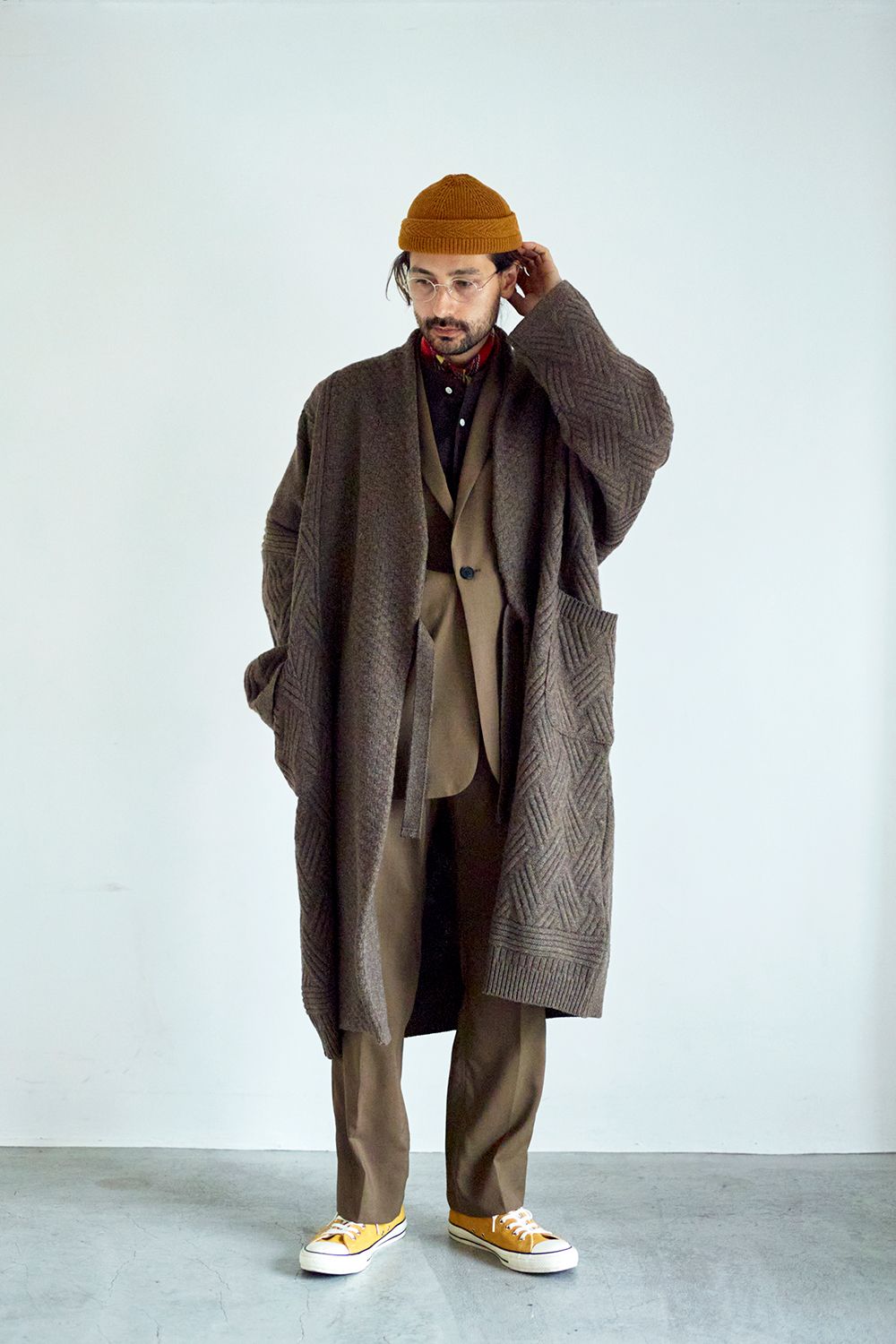 YASHIKI - 【ラスト1点】【22AW】Hoko Knit Coat(MOCHA) | Salty