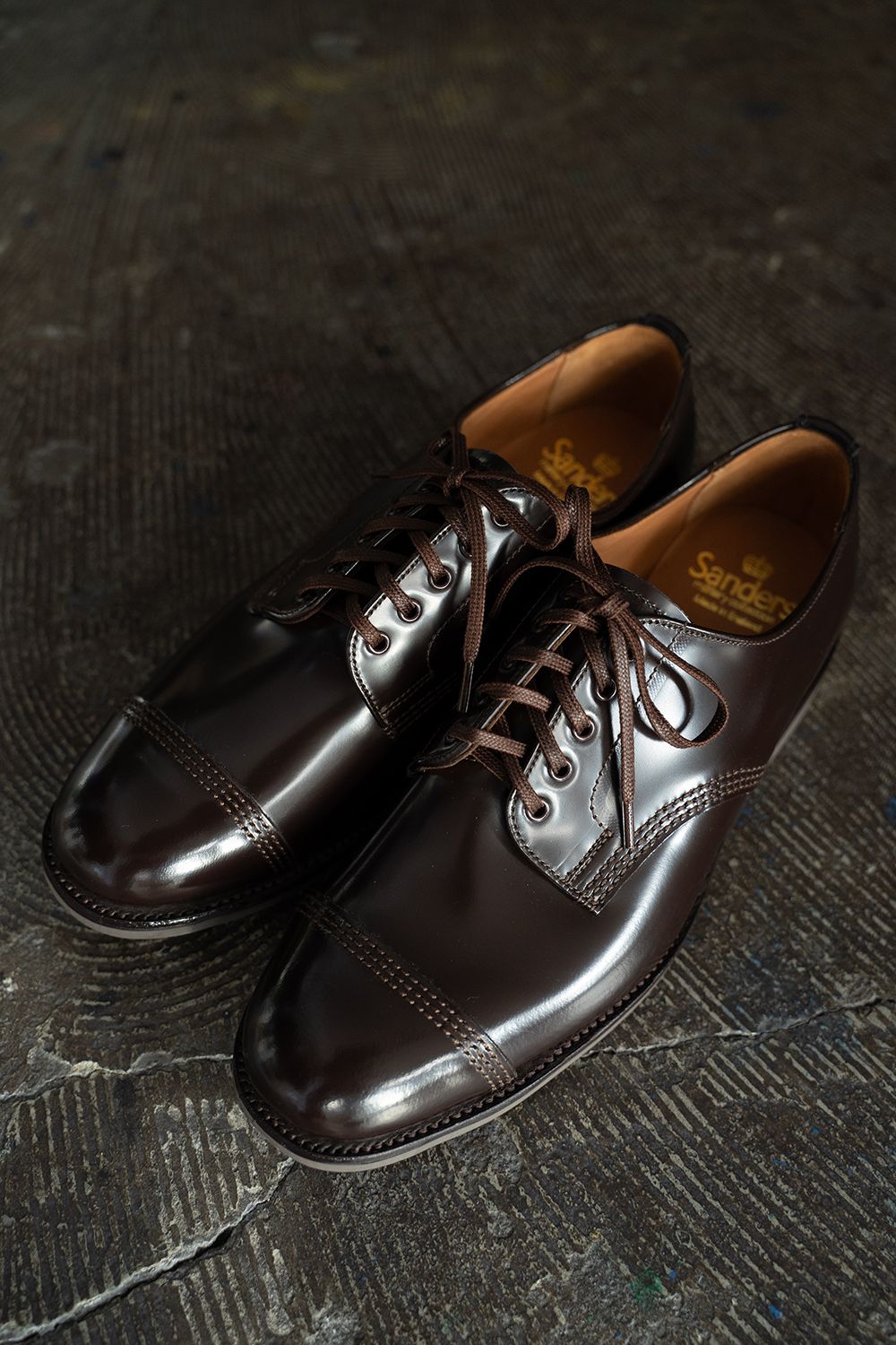 SANDERS - 【定番人気】Military Derby Shoe(EBONY BROWN)【No.1128