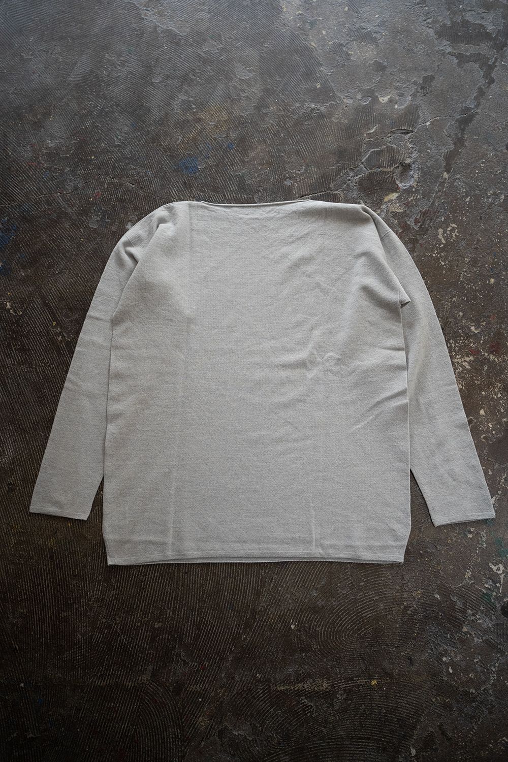 MITTAN - 【ラスト1点】強撚ウールニット長袖(灰) | Salty