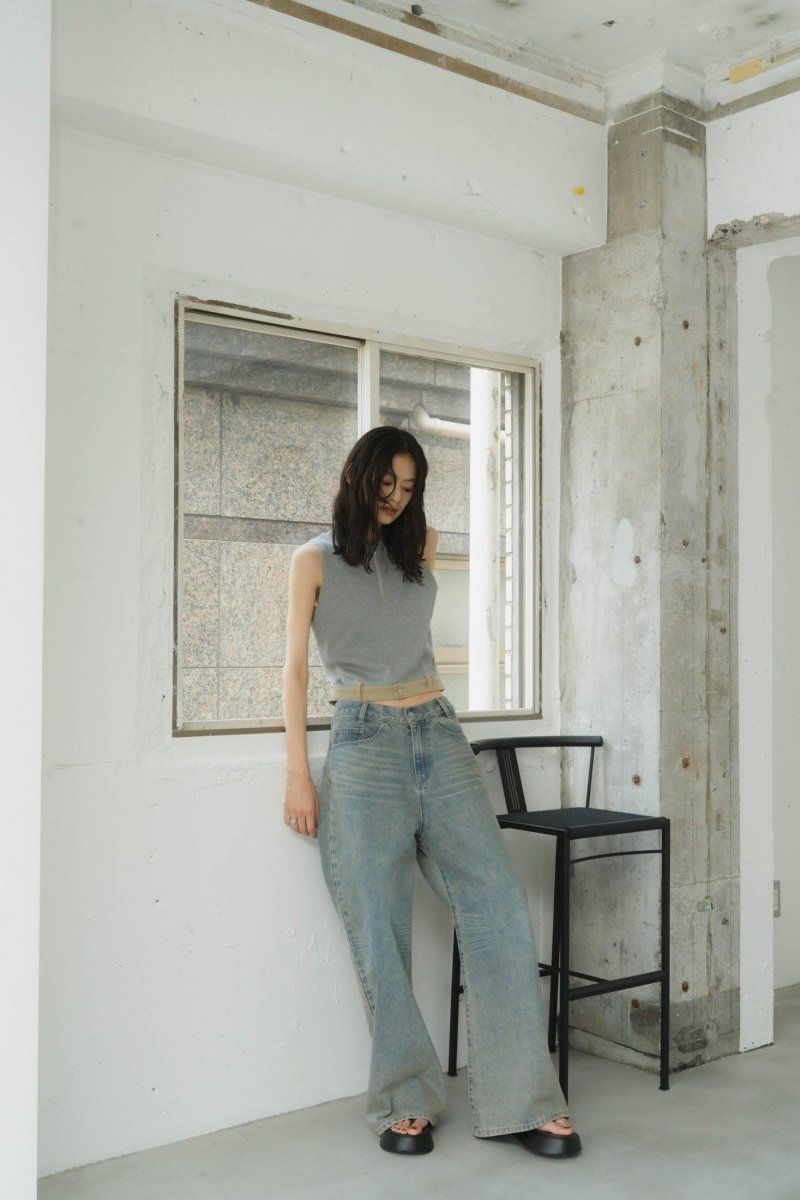 Knuth Marf - half zip knit tank top / ハーフジップ ニットタンク