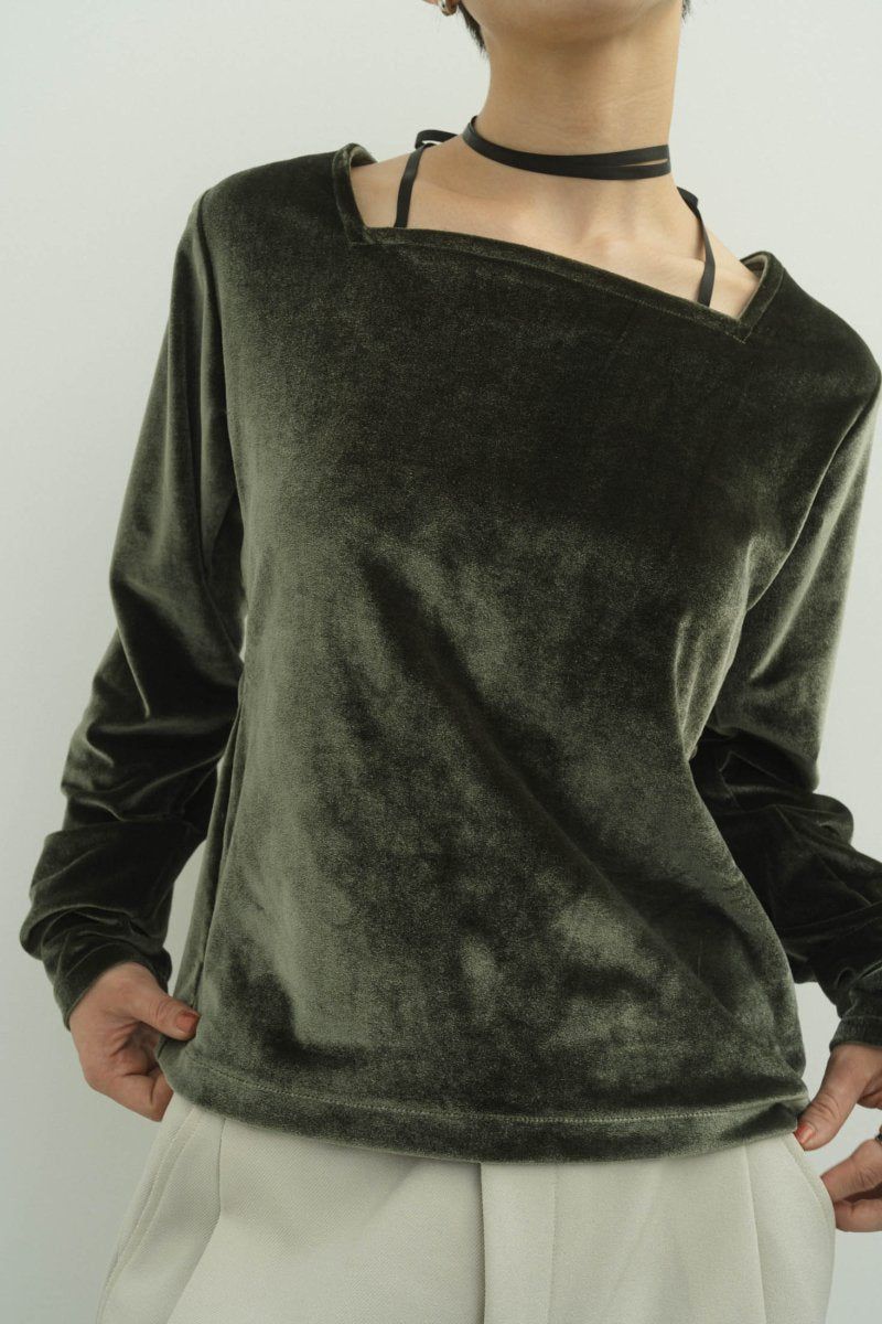 Knuth Marf - velours ribbon tops / ベロア リボントップス (グリーン
