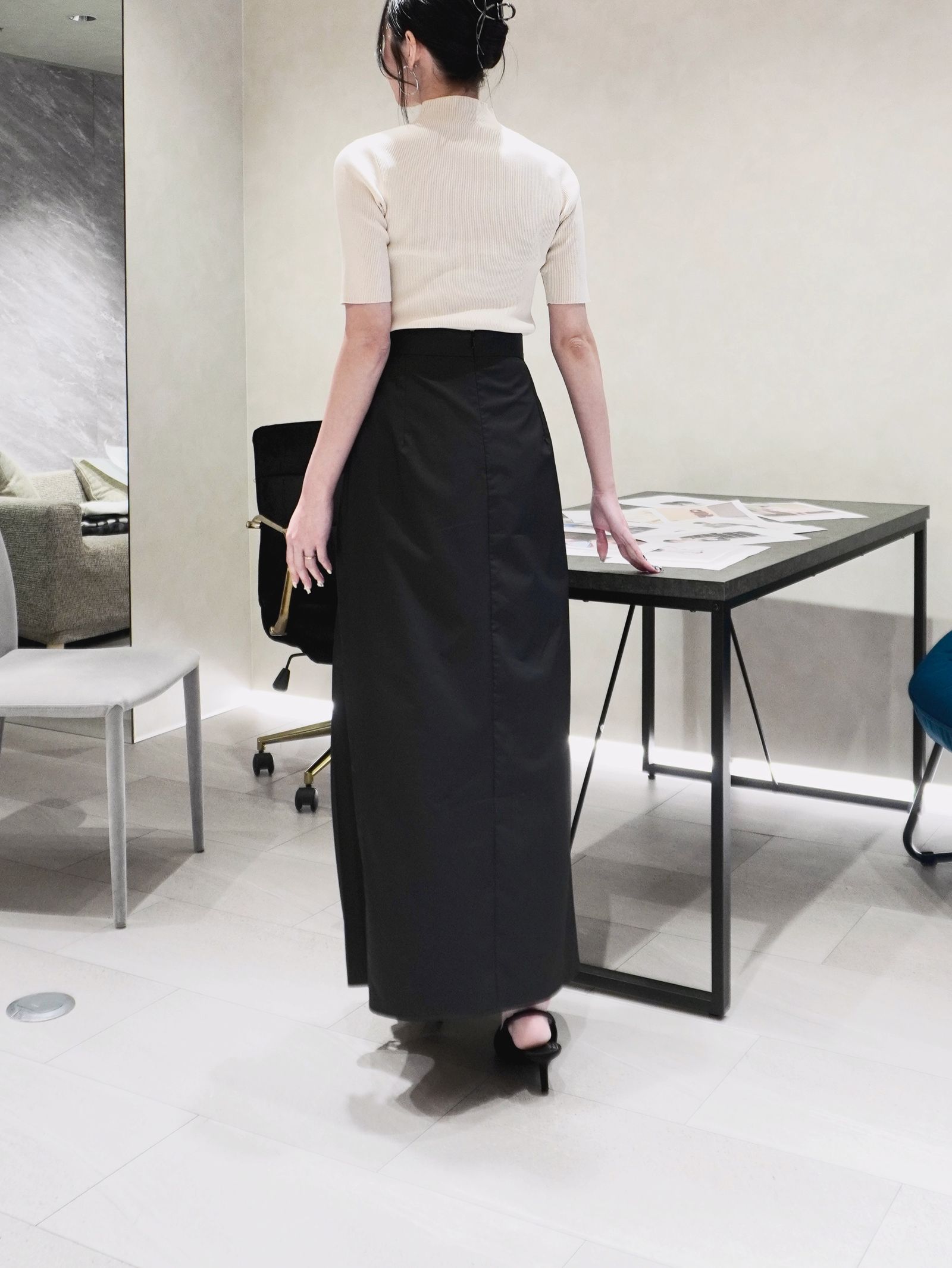 CINOH - SUPIMA ZIP SKIRT / ジップスカート (ブラック) | Sir online