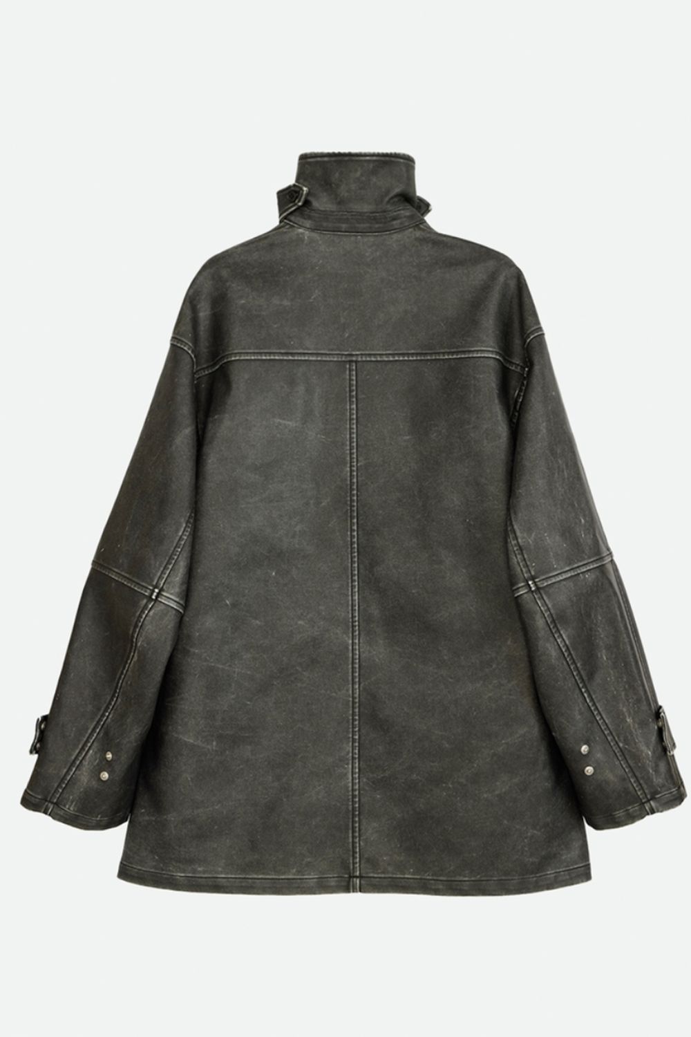 NOUNLESS - CRASH FAKE LEATHER JACKET (CHOCO) / クラッシュフェイク