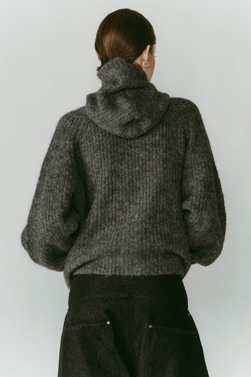 Knuth Marf - hooded cardigan knit / フーデッド カーディガンニット