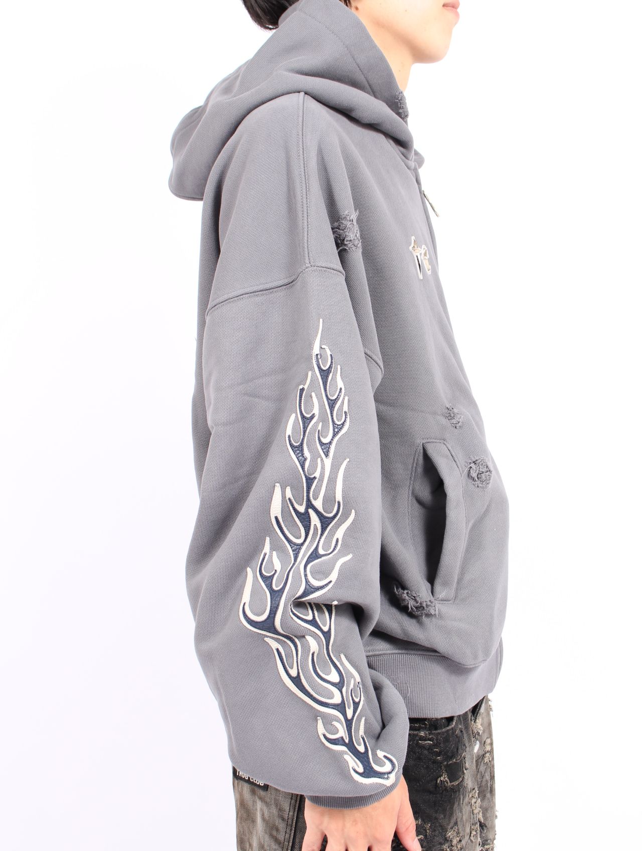 Thug Club - 【25AW】レザー フレーム ジップアップ パーカー