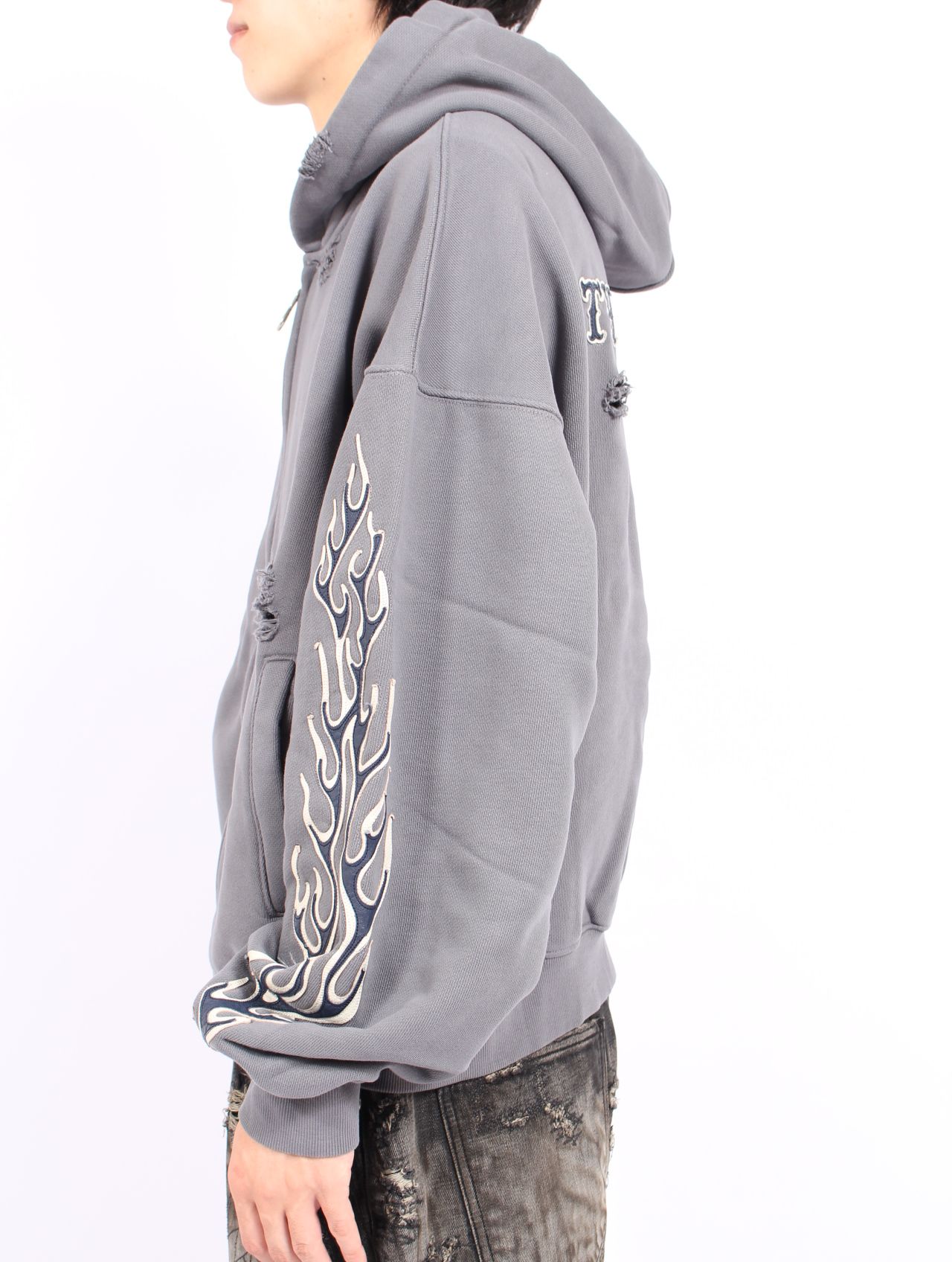 Thug Club - 【25AW】レザー フレーム ジップアップ パーカー