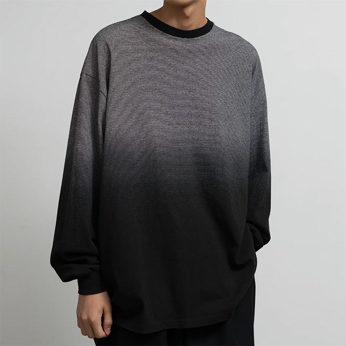 Graphpaper - Gradient Border L/S Tee / BLACK | Stripe Online Store