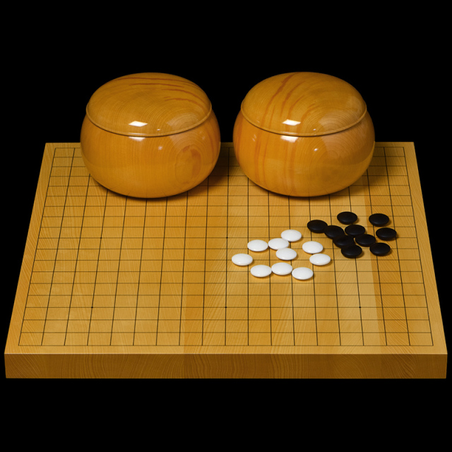 本榧1寸卓上碁盤セット（ハギ盤・上） | 前川榧碁盤店