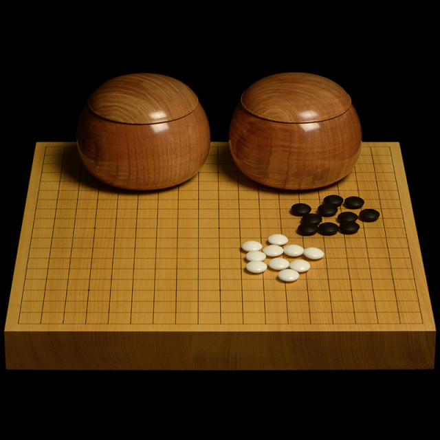 本榧1寸卓上碁盤セット（ハギ盤・上） | 前川榧碁盤店