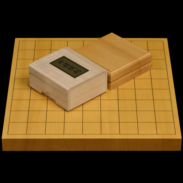 本榧1寸卓上将棋盤セット（ハギ盤・特上） | 前川榧碁盤店