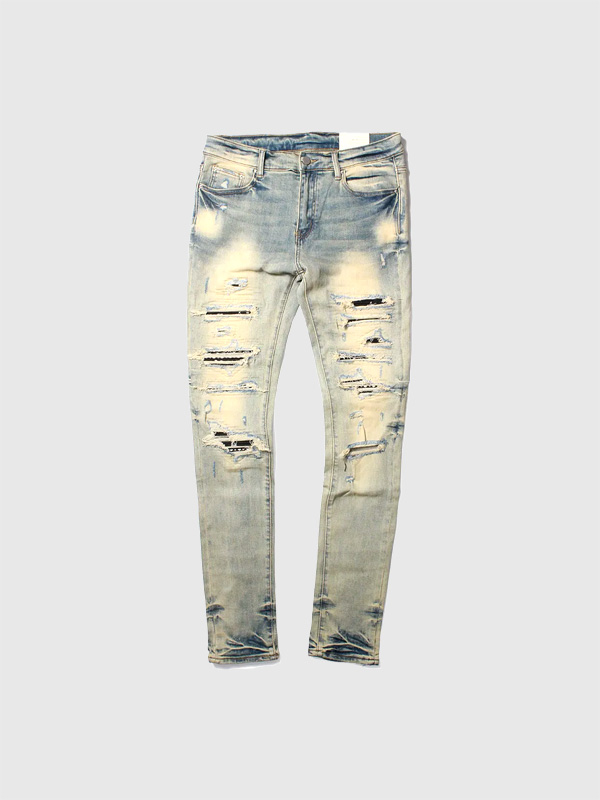 mnml ミニマル スキニー X165 PASLEY STRETCH DENIM ペイズリー