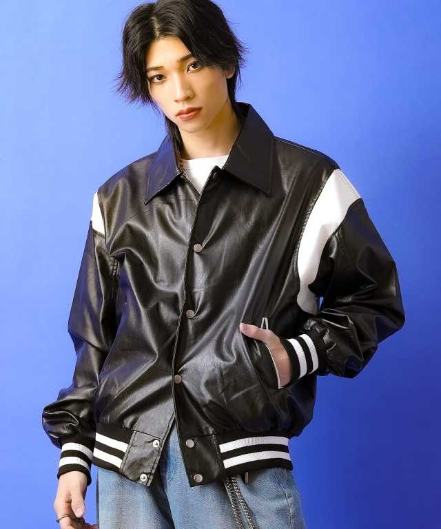 合成皮革スタジャン / メンズ レディース ユニセックス オーバーサイズ