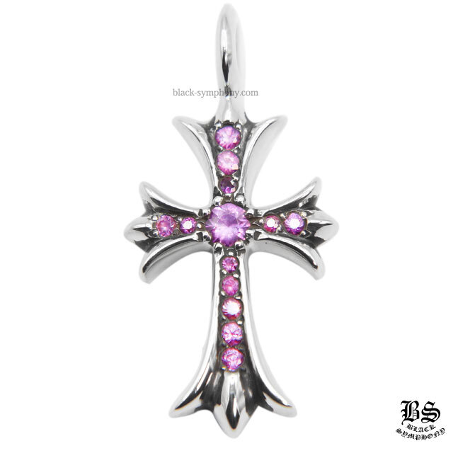 クロムハーツタイニーCHクロスチャームwithパヴェピンクサファイア