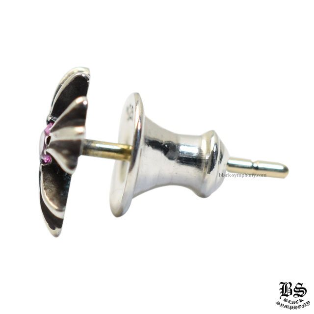 クロムハーツCHプラススタッドピアスwithピンクサファイア|クロム