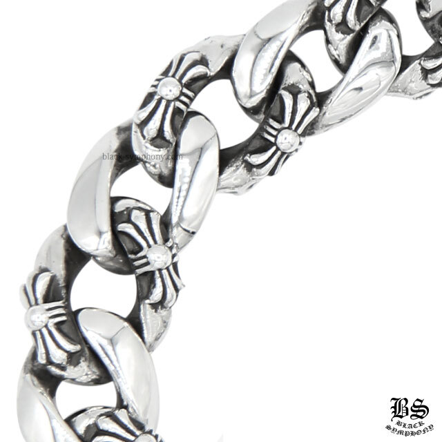 クロムハーツフローラルクロスIDブレスレットファンシーチェーン