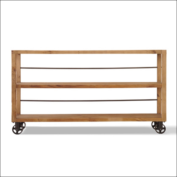 アパレル店舗用什器などに最適 古材を使った陳列棚 ロータイプ