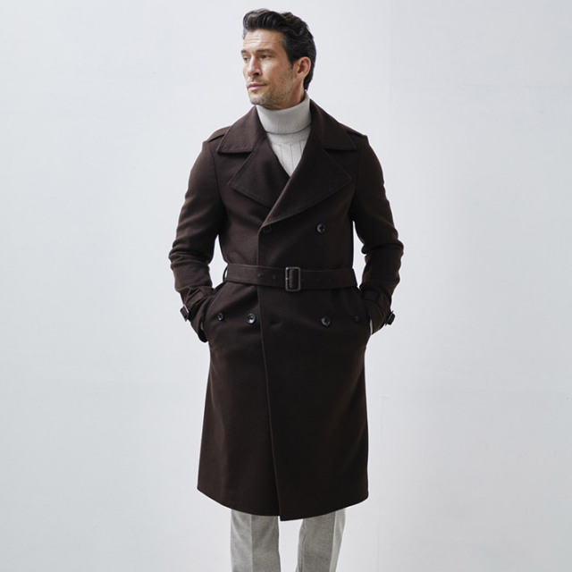 SALE ピアツェンツァ カシミヤ トレンチコート イタリア 秋冬 630807 G