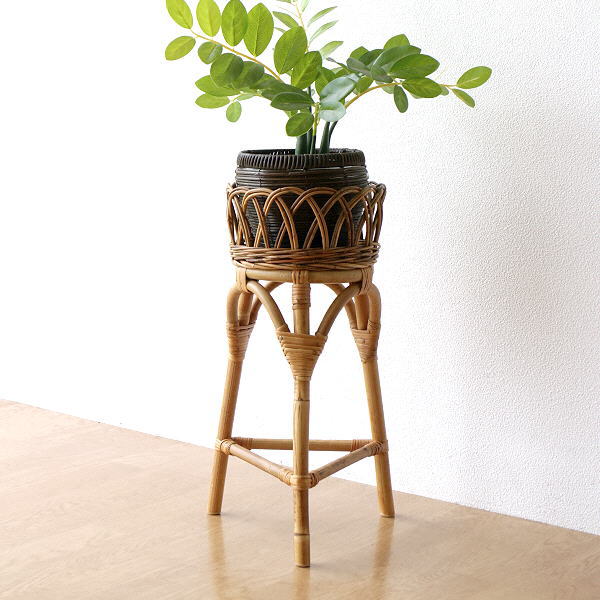 フラワースタンド 花台 ラタン おしゃれ 室内 ナチュラル 和風