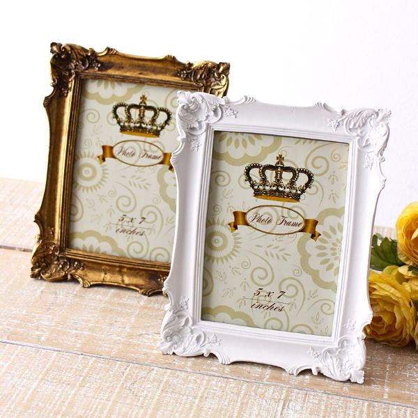 フォトフレーム 写真立て 卓上 壁掛け 2L アンティーク ゴールド