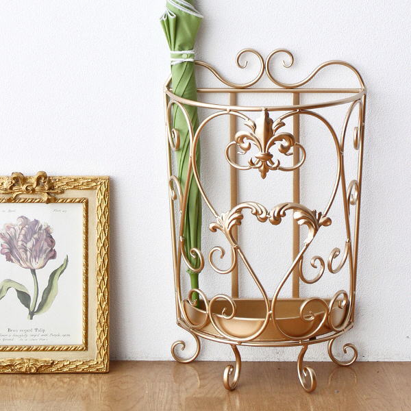 傘立て 傘立 おしゃれ アンティーク ゴールド アイアン エレガント