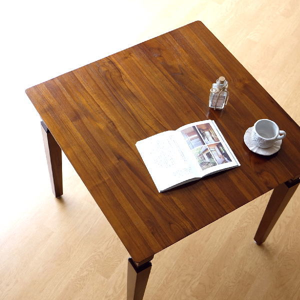 ダイニングテーブル チーク 無垢材 幅80×80 正方形 チークダイニング