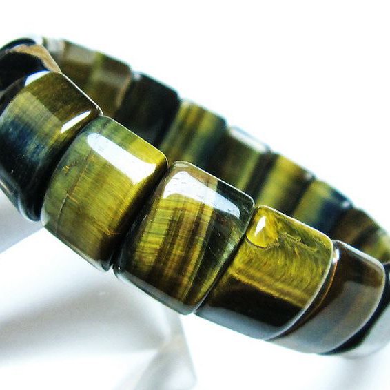 パワーストーン 天然石 ブルータイガーアイ※青虎目石バングル[T173-4986]