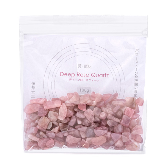 ディープローズクォーツ さざれ （マダガスカル産） （100g入り） No.1