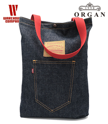 WAREHOUSE x ORGAN 別注 13.5oz.|バナーデニム|トートバッグ『Denim