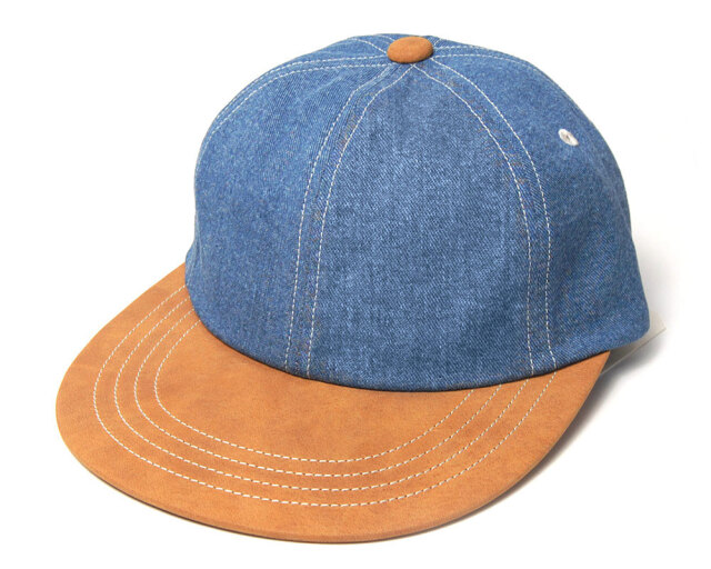 THE FACTORY MADE(ザファクトリーメイド) 革つばデニムキャップ