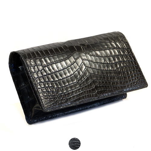 ナイルクロコダイル革 500万円用 長財布 本無双仕立て | 手染め