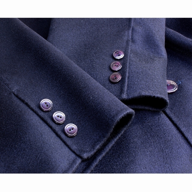 日本製 カシミヤコート リバーシブル ダブル メンズ ネイビー/キャメル