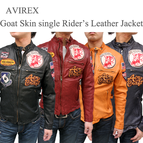 AVIREX アビレックス ゴートスキンシングルライダースジャケット6101018
