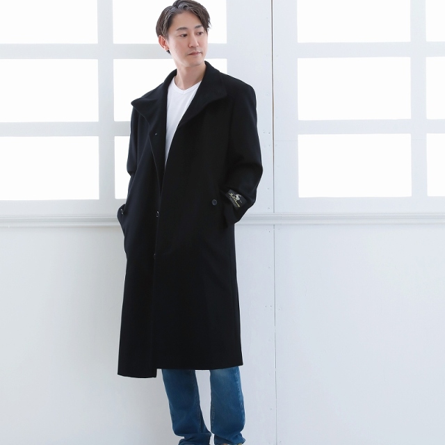カシミヤコート メンズ カシミヤ100% ロングコート スタンドカラー