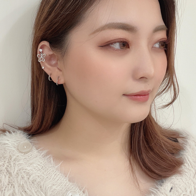 16G 14G ］オールステンレス シンプル 可愛い 大きめ バタフライ 軟骨