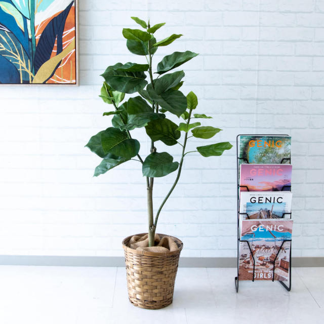 人工 観葉植物 フェイク グリーン ウンベラータ H約120cm 店舗 装飾