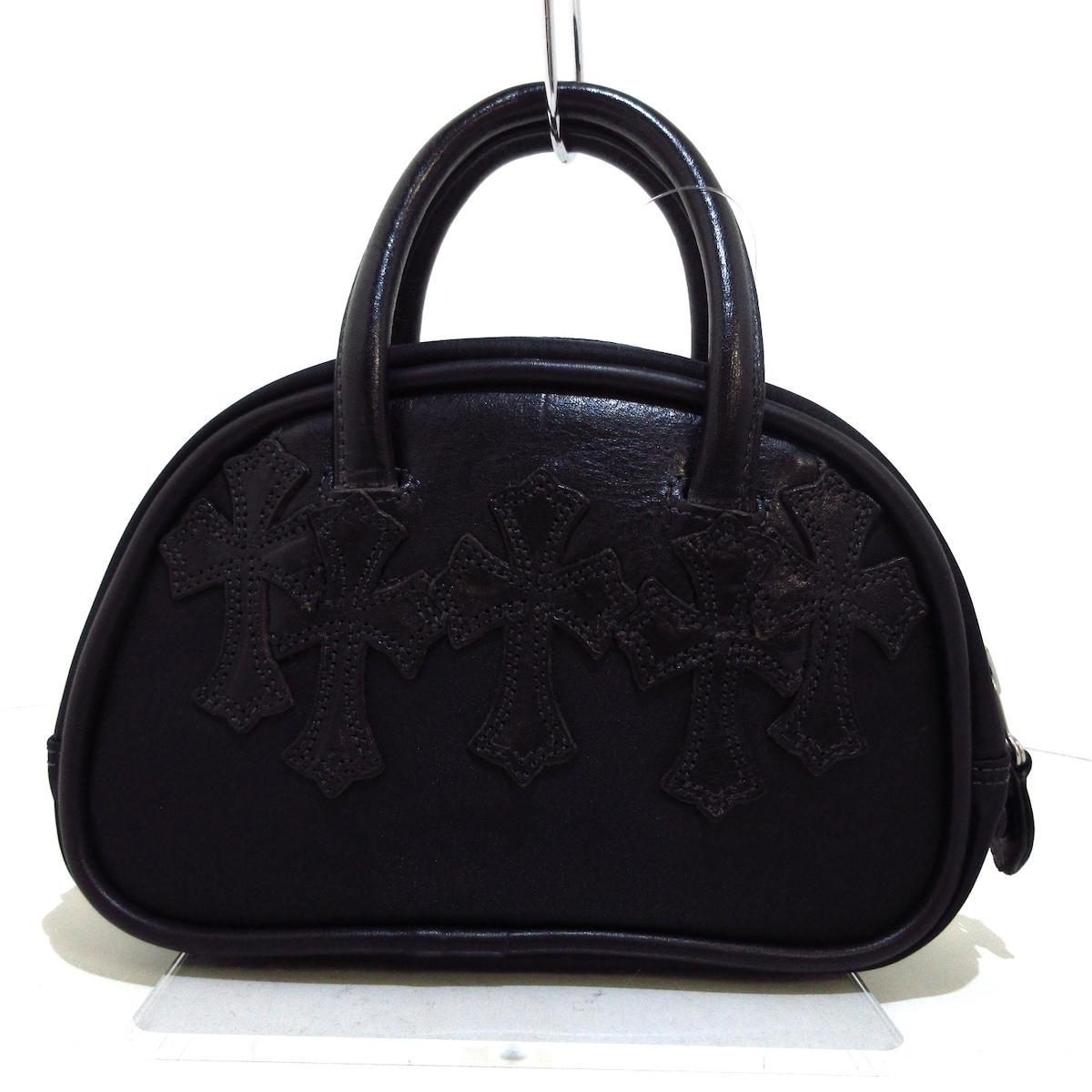 クロムハーツ/ハンドバッグ/ジムバッグ スモール/黒/ナイロン×レザーの