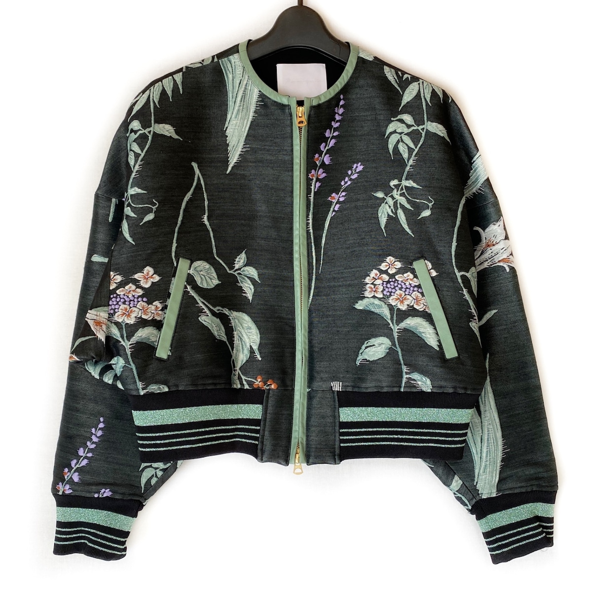 マメ クロゴウチ/ブルゾン/黒×ライトグリーン×マルチ/サイズ：1の買取